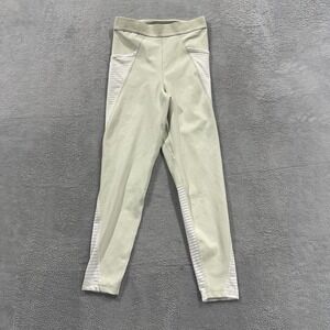 Nike Pro Women's Small Leggings White Swoosh Mid-Rise Tight Gym Activewear